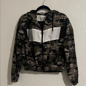 Orange Kiss Camouflage Hooded Jacket